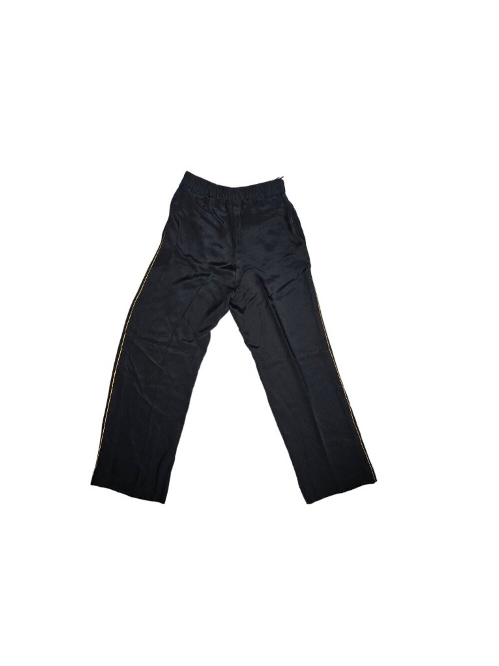 Stella McCartney Womens Black Pants Size 40 US 8 Gold Trim Straight Trousers